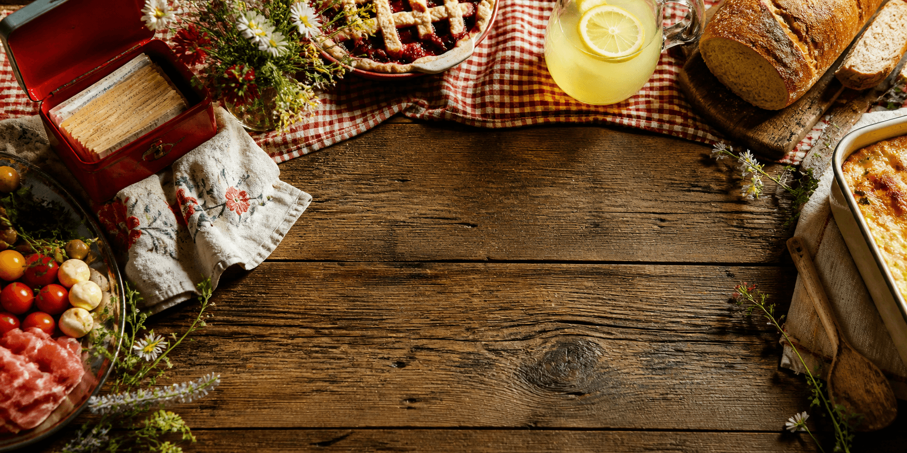 A colorful table of prepared Midwest dishes representing recipes kept in community collections