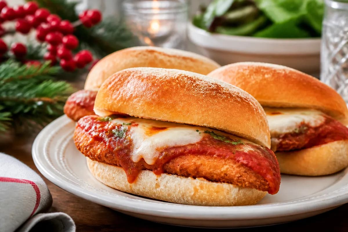 Finished Chicken Parmigiana Sandwiches