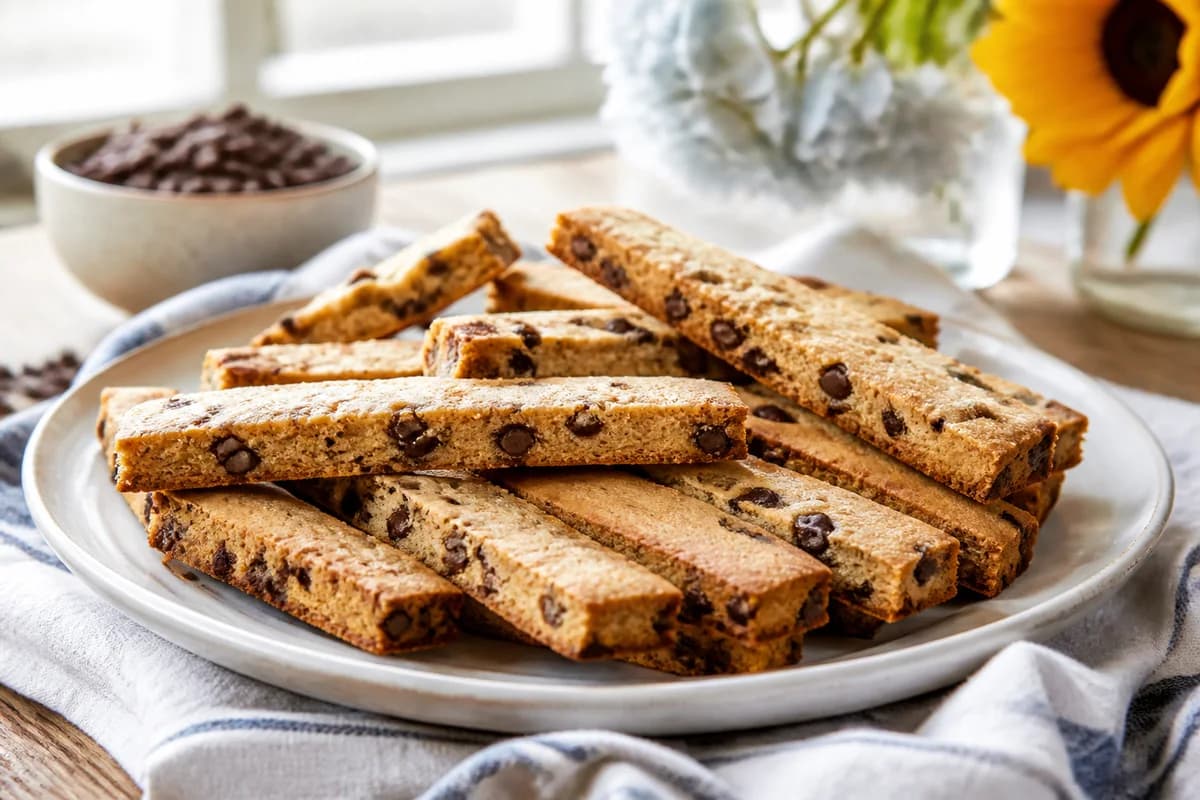 Finished Quick Chocolate Chip Cookie Sticks