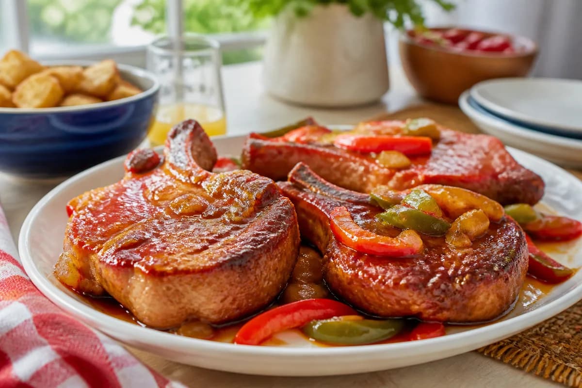Finished Spanish Glazed Chops