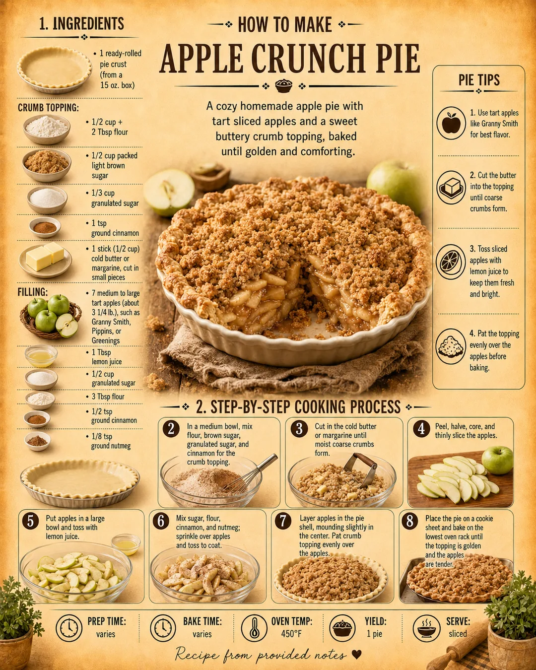 Official source card for Apple Crunch Pie