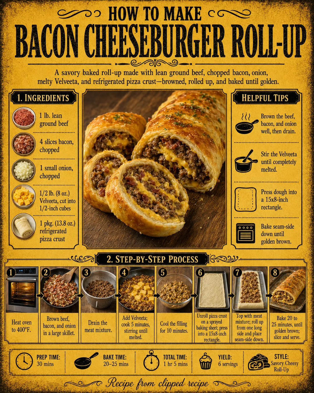 Official source card for Bacon Cheeseburger Roll Up