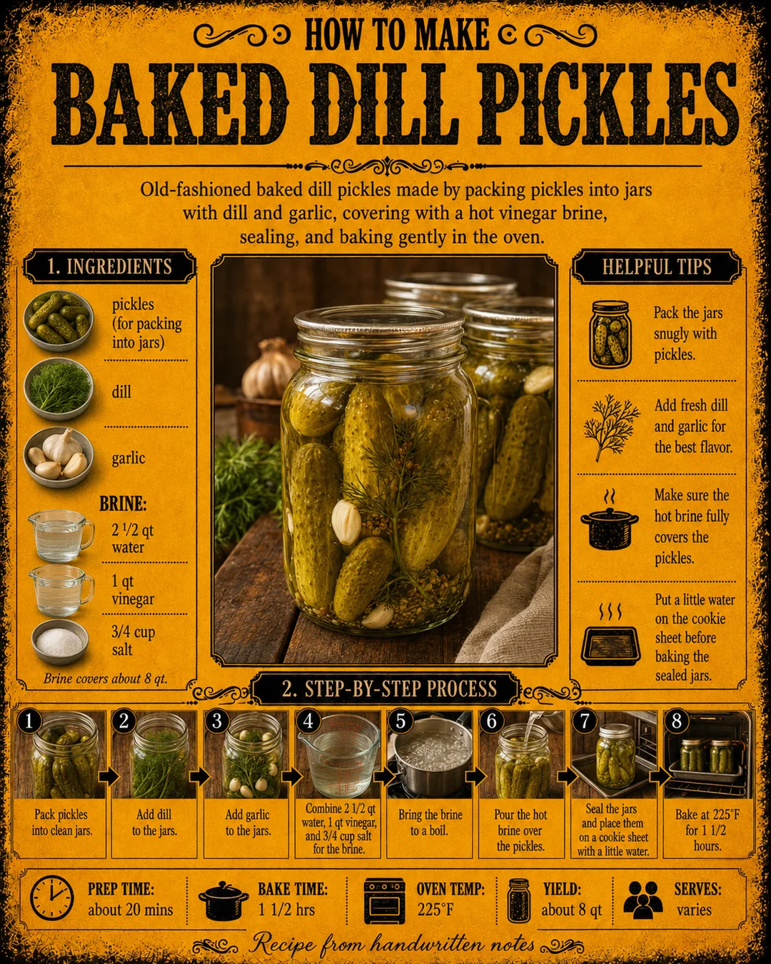 Official source card for Baked Dill Pickles