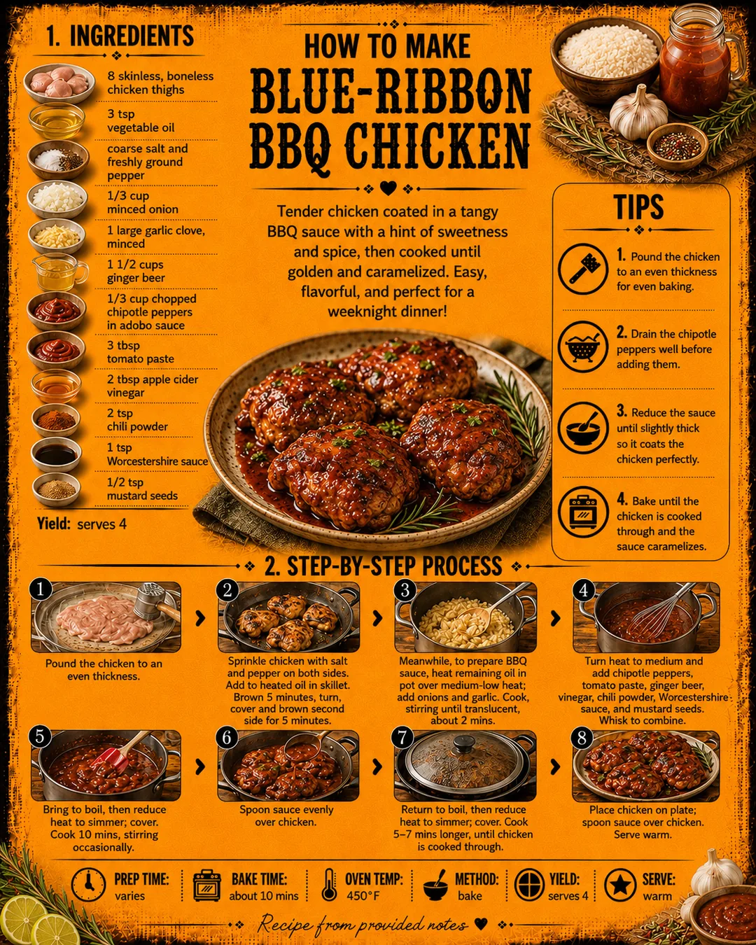 Official source card for Blue Ribbon BBQ Chicken