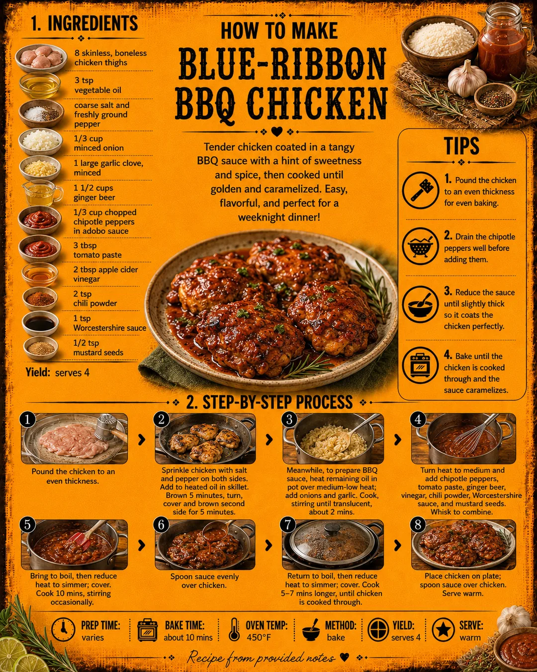 Official source card for Blue Ribbon BBQ Chicken