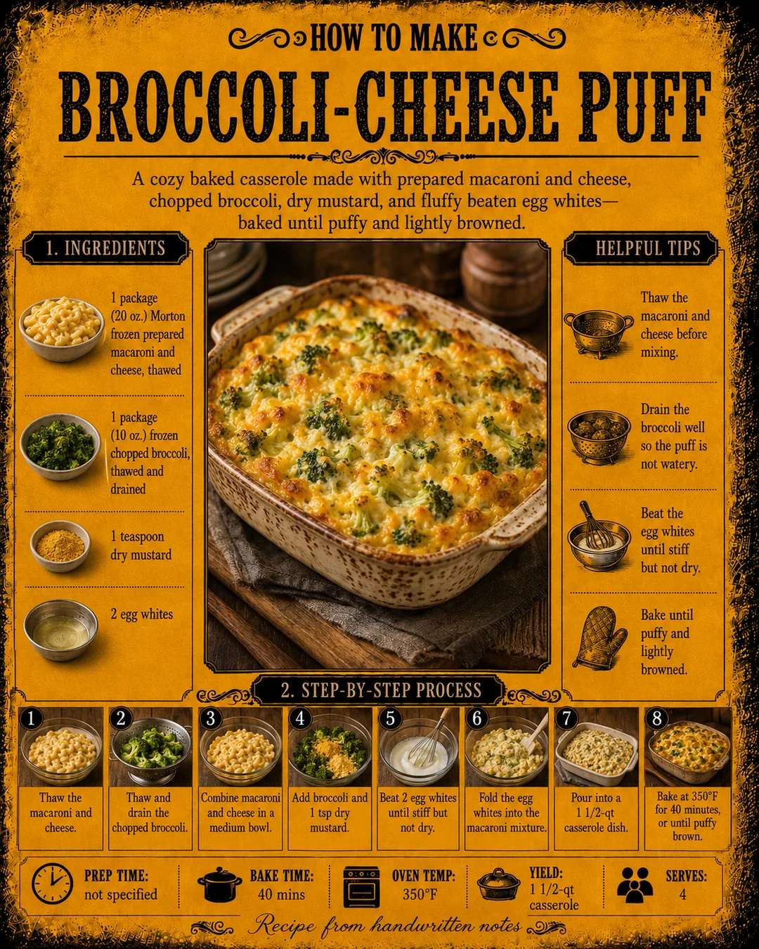 Official source card for Broccoli Cheese Puff