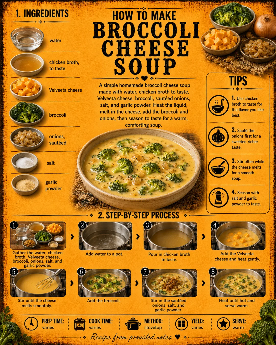 Official source card for Broccoli Cheese Soup