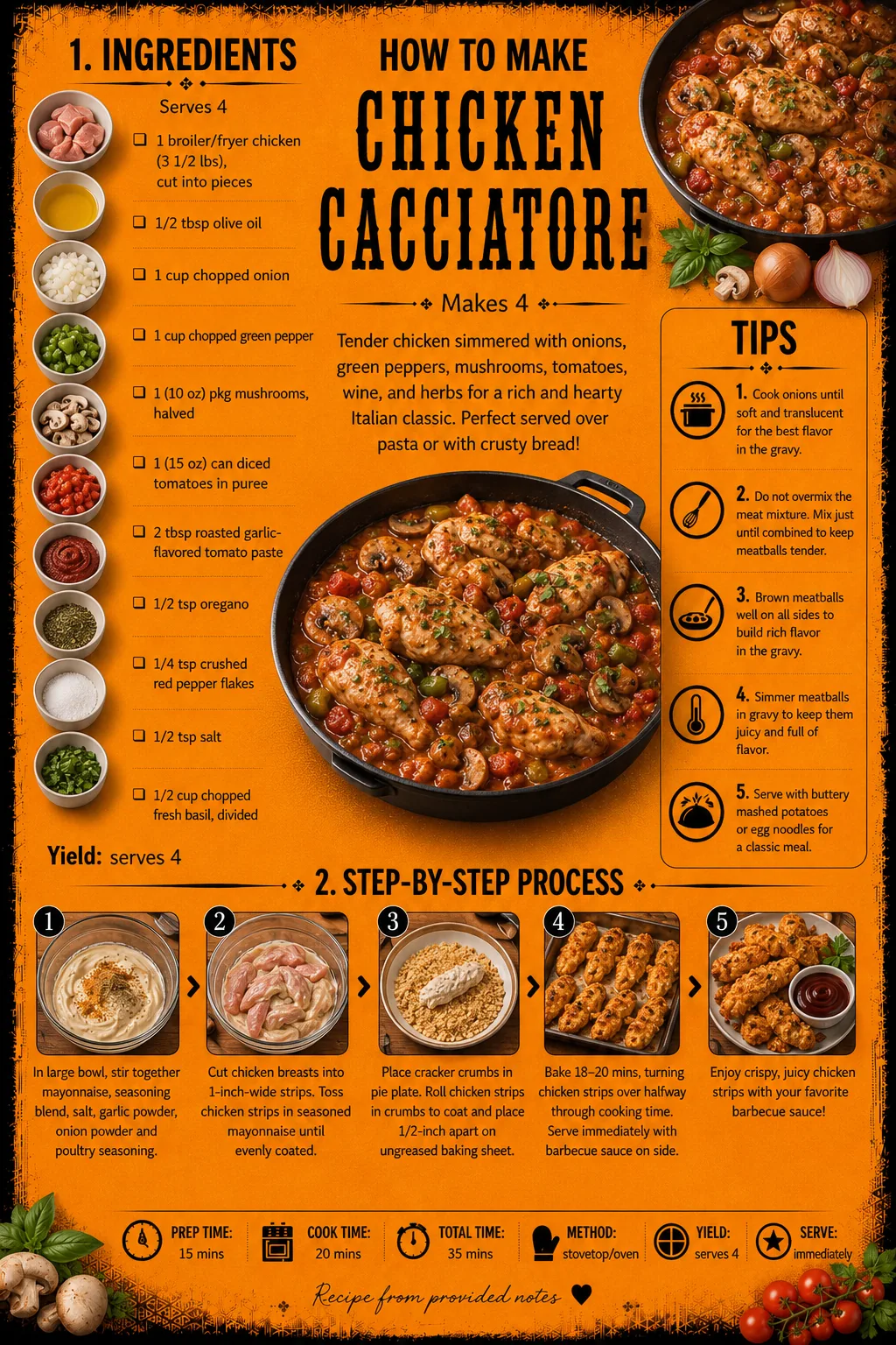 Official source card for Chicken Cacciatore