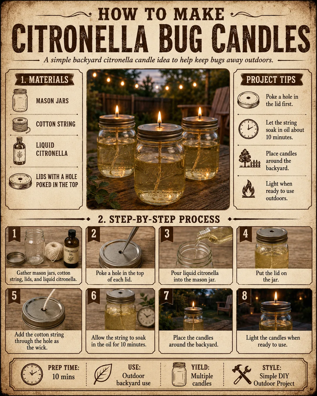 Official source card for Citronella Bug Candles