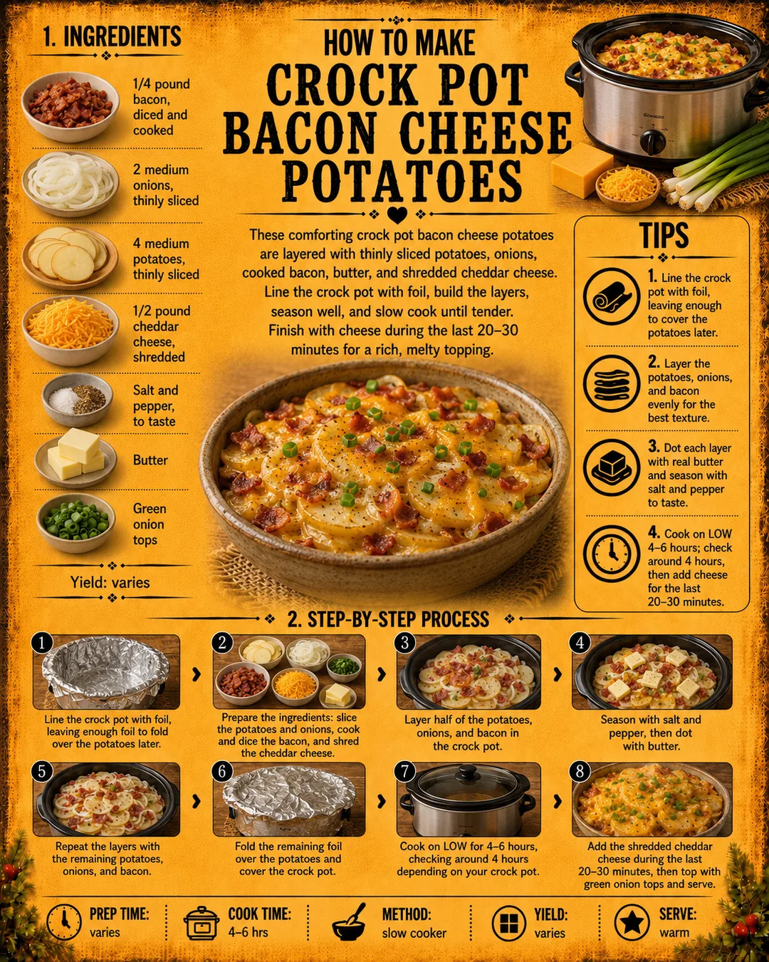 Official source card for Crock Pot Bacon Cheese Potatoes