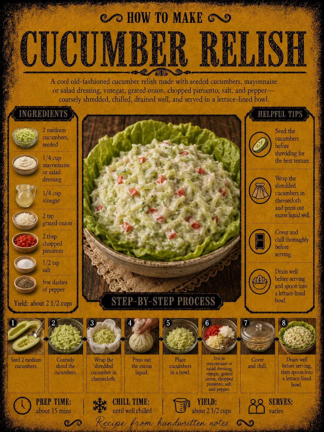 Official source card for Cucumber Relish