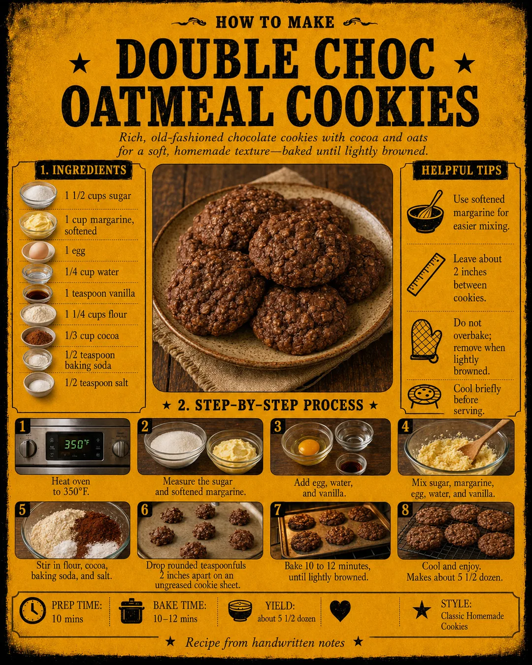 Official source card for Double Choc Oatmeal Cookies