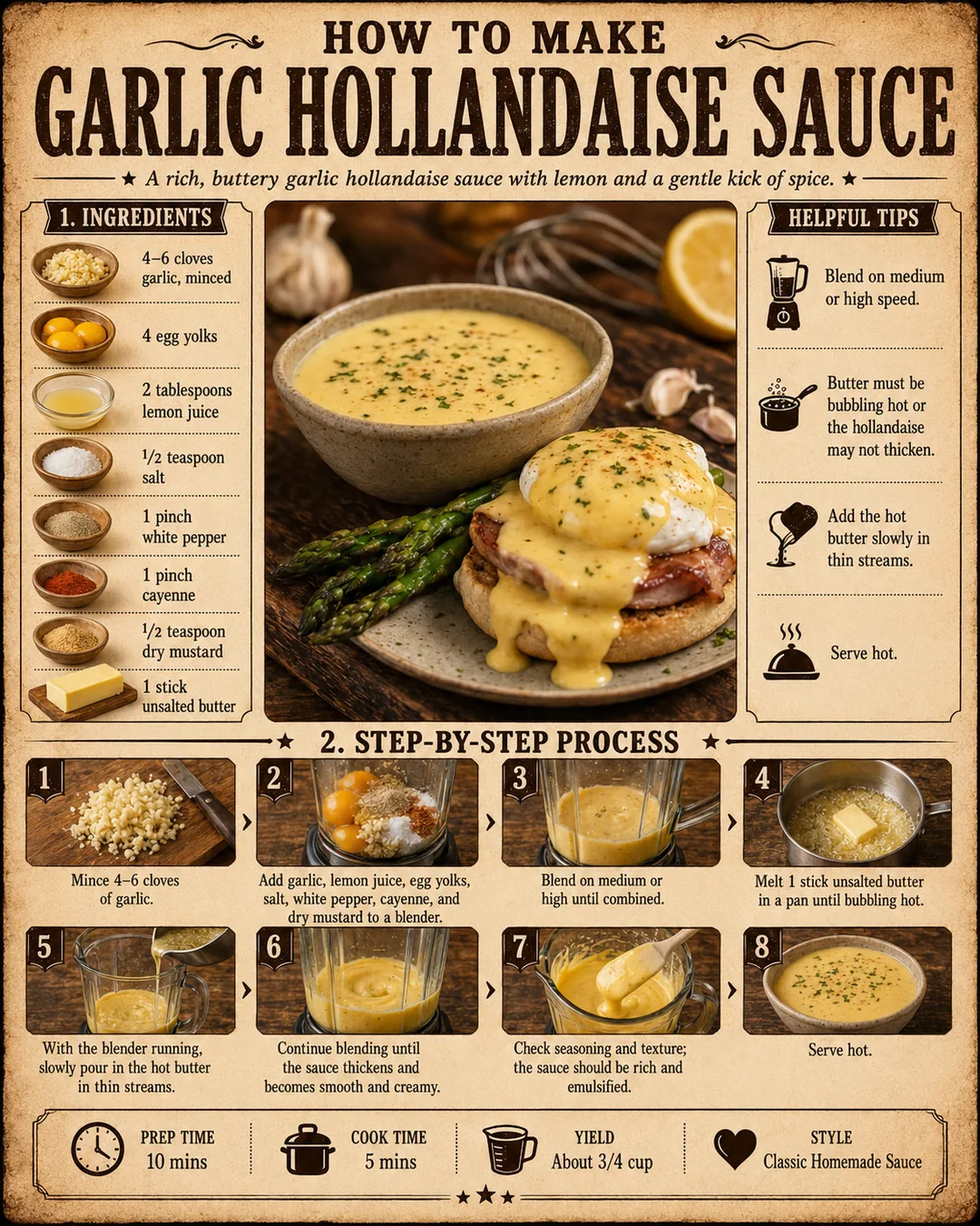 Official source card for Garlic Hollandaise Sauce