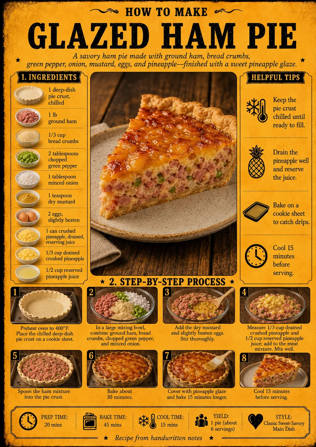 Official source card for Glazed Ham Pie