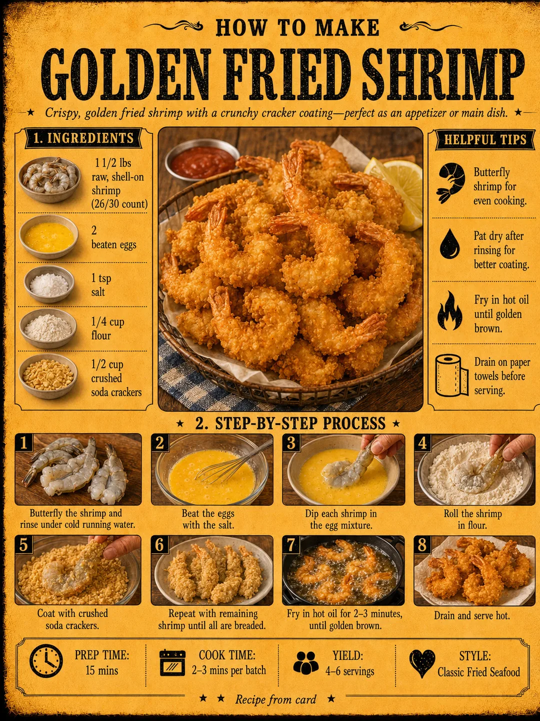 Official source card for Golden Fried Shrimp