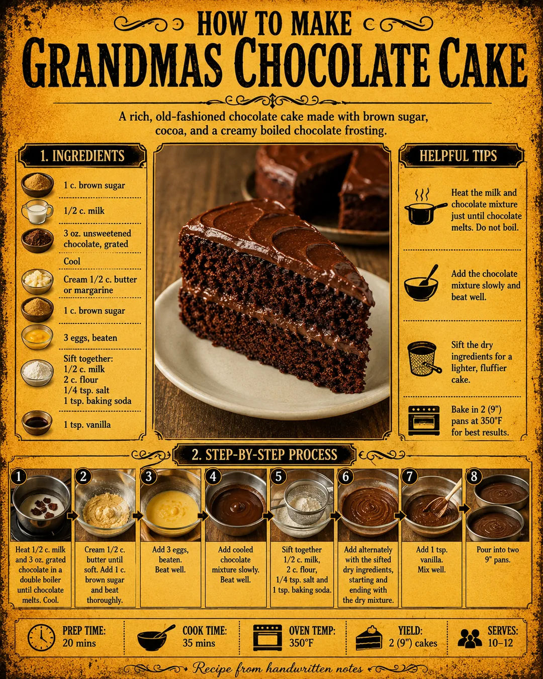 Official source card for Grandmas Chocolate Cake