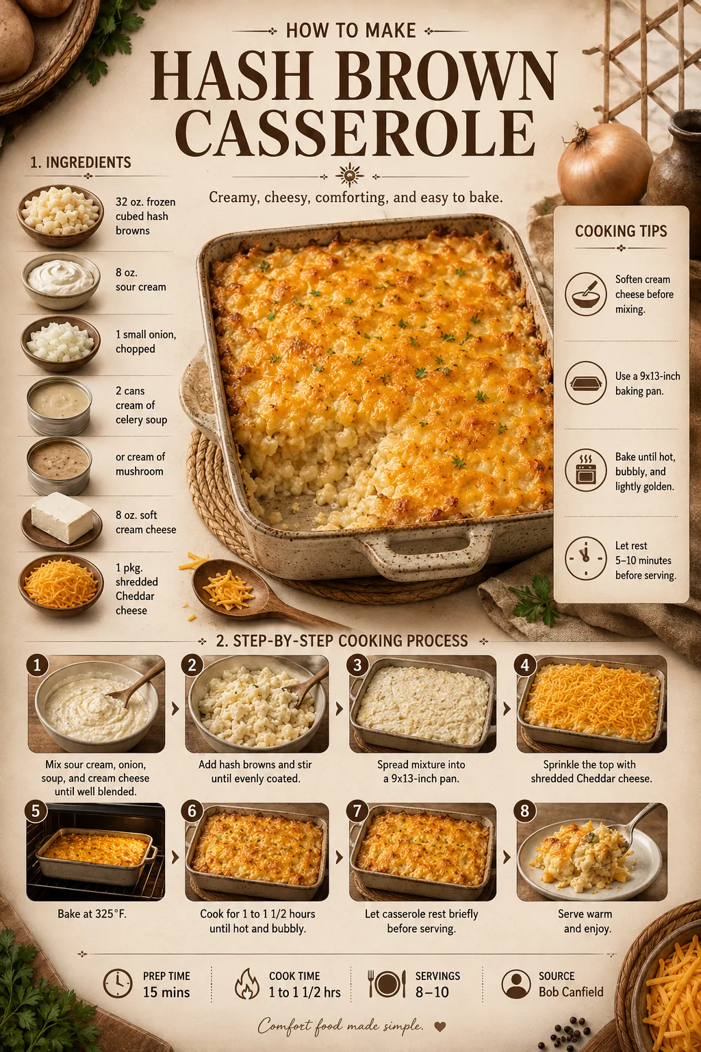 Official source card for Hash Brown Casserole