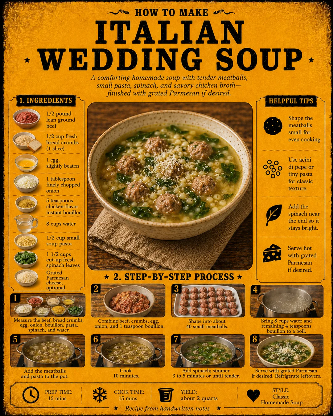 Official source card for Italian Wedding Soup