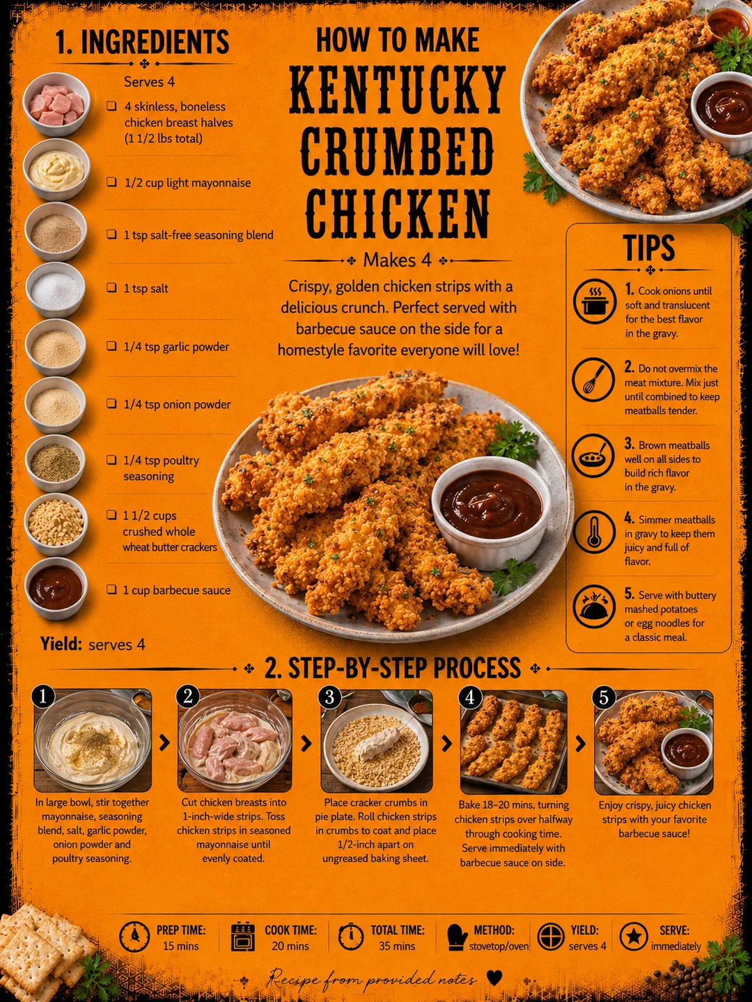 Official source card for Kentucky Crumbed Chicken