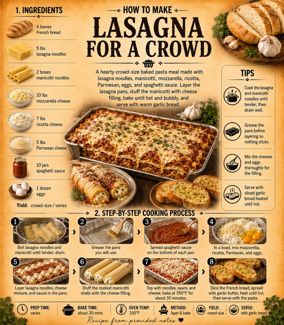 Official source card for Lasagna For A Crowd
