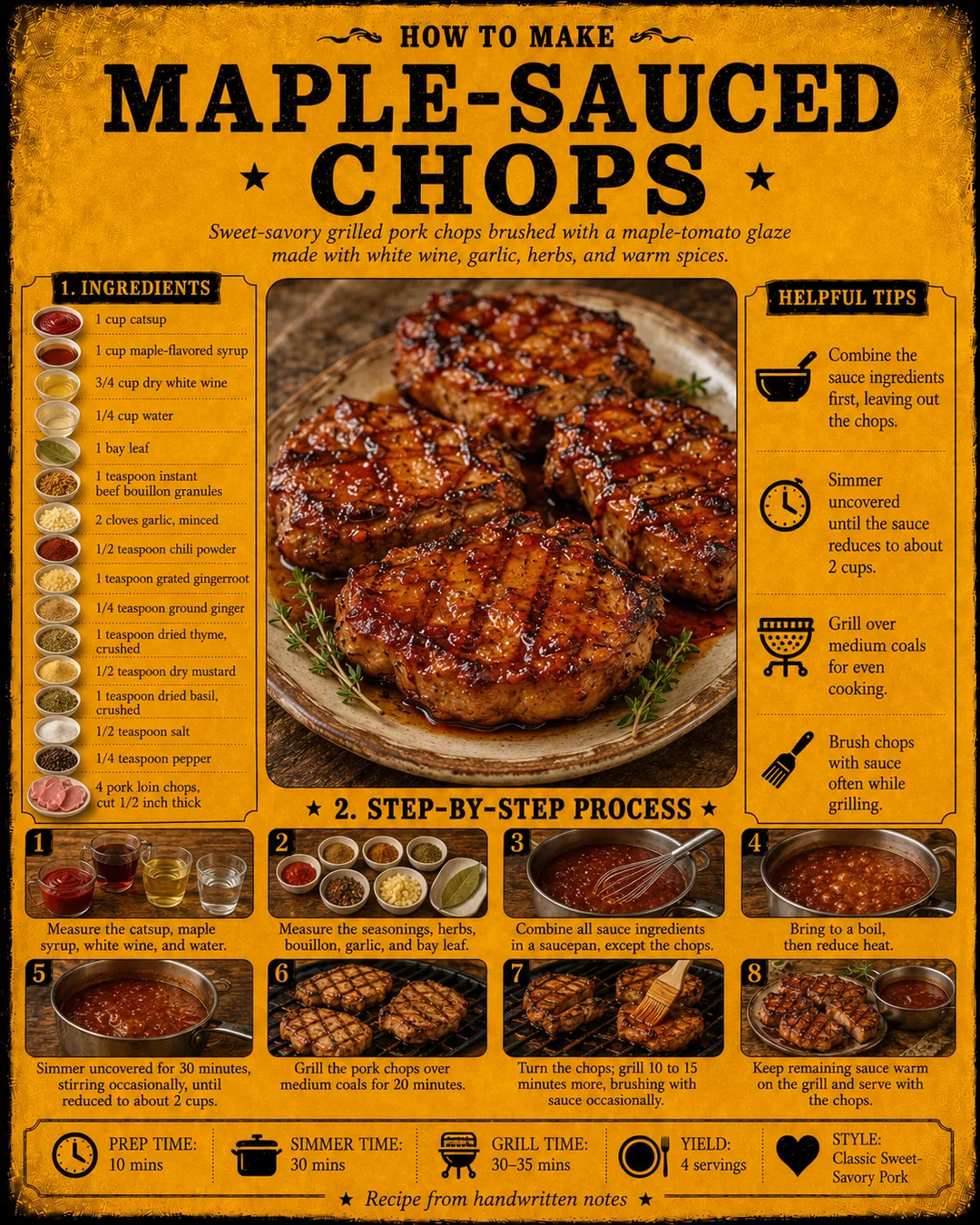 Official source card for Maple Sauced Chops
