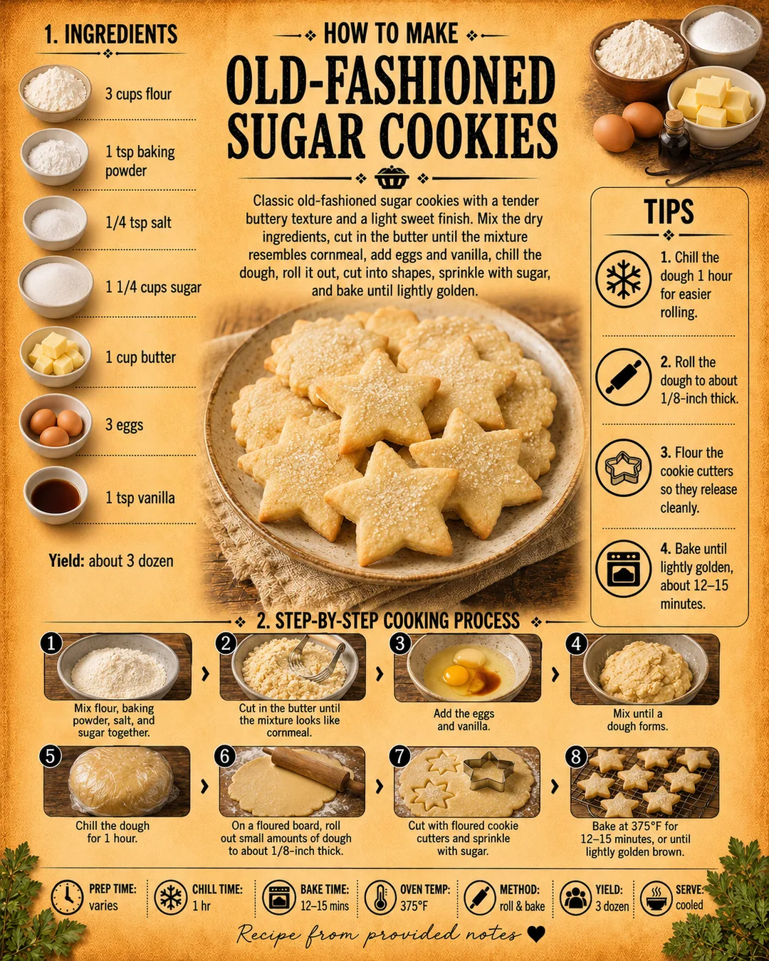 Official source card for Old Fashioned Sugar Cookies