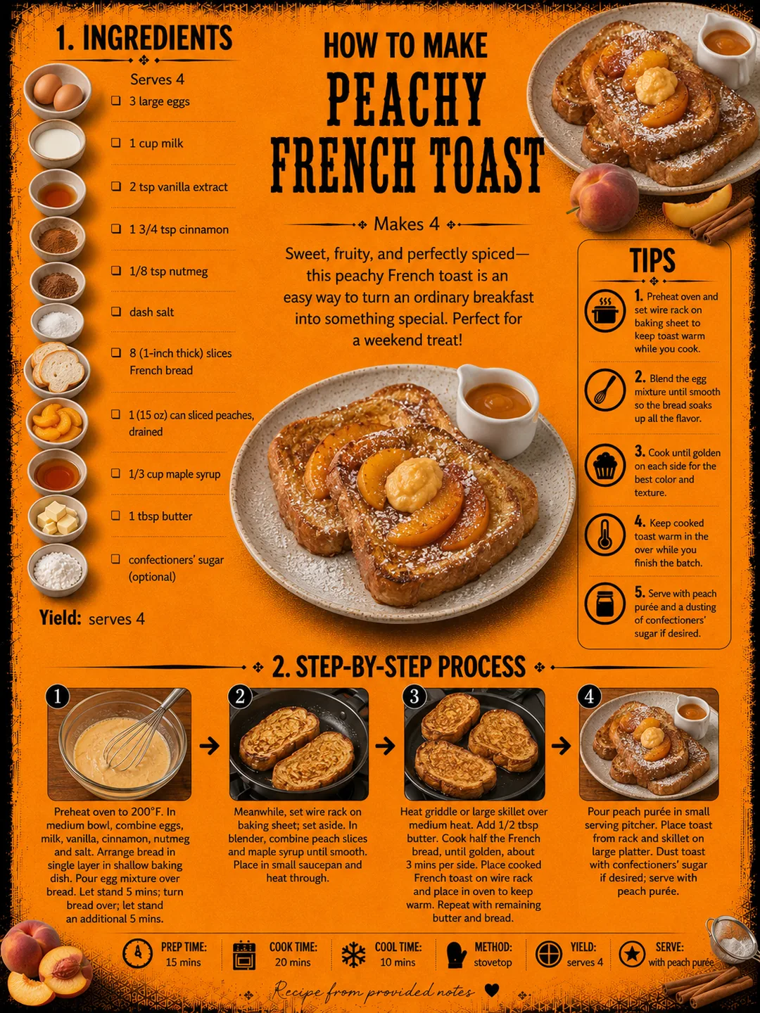 Official source card for Peachy French Toast