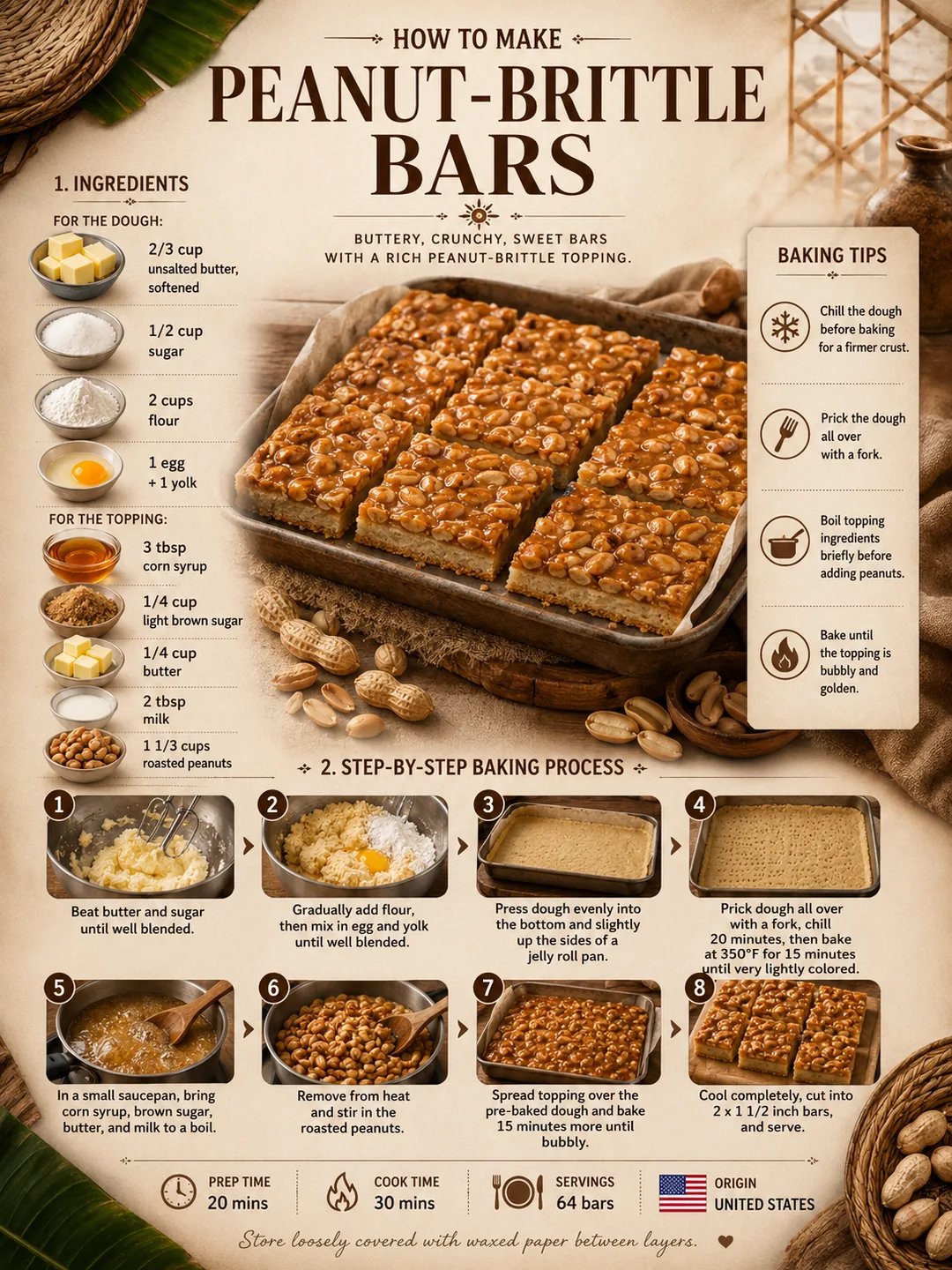 Official source card for Peanut Brittle Bars