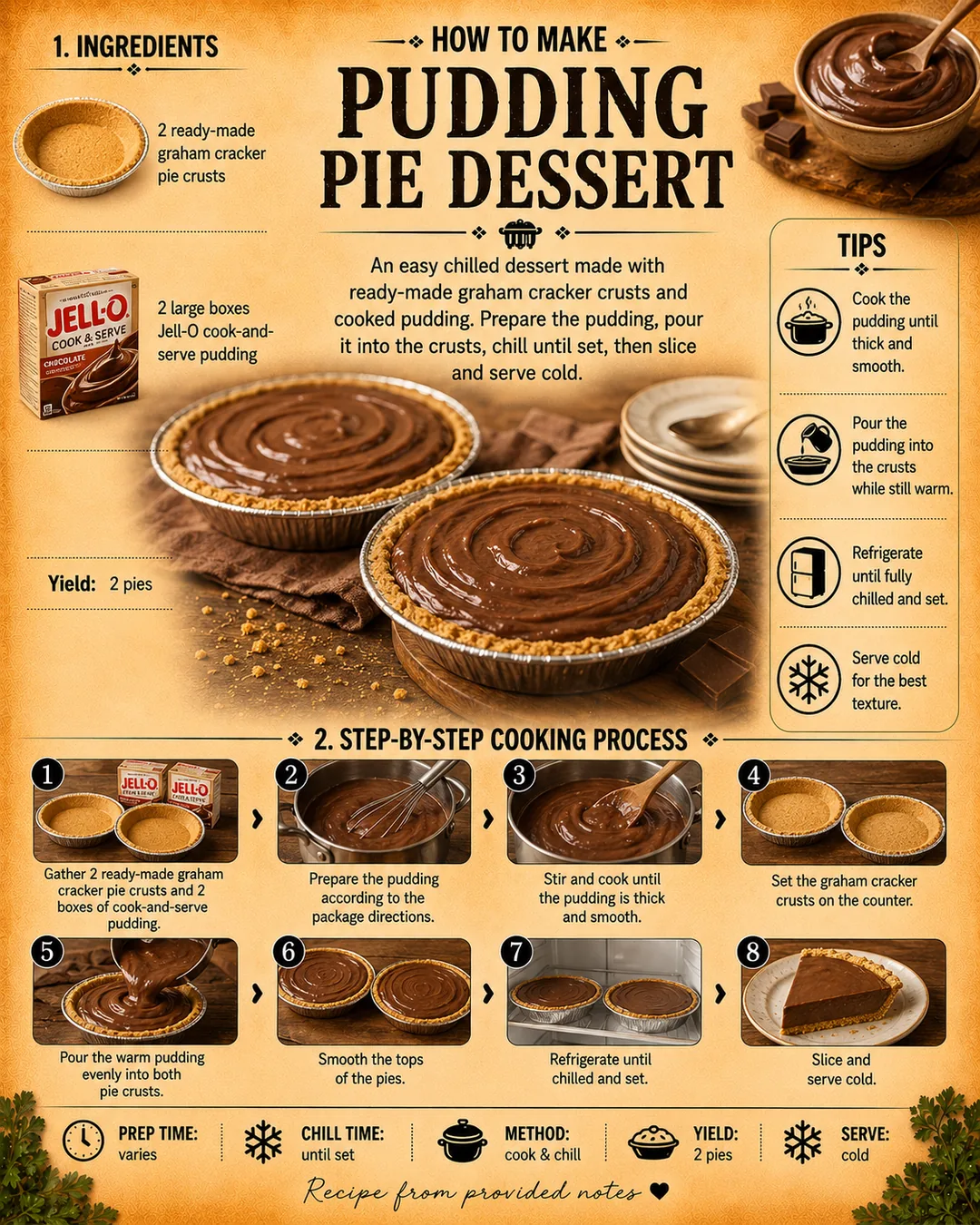 Official source card for Pudding Pie Dessert