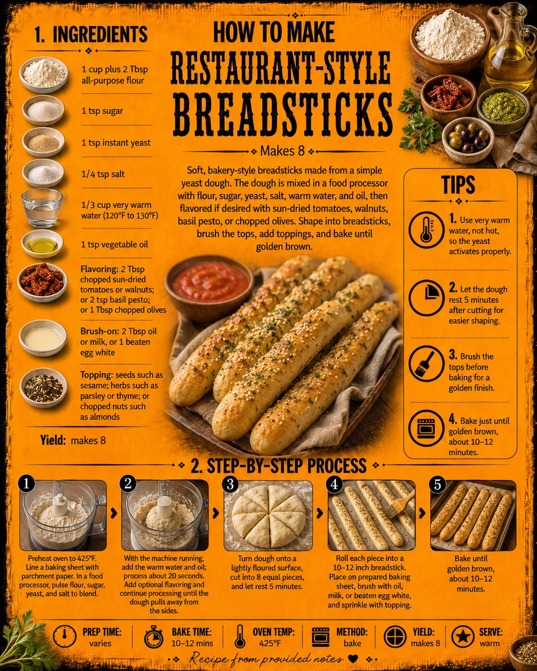 Official source card for Restaurant Style Bread Sticks