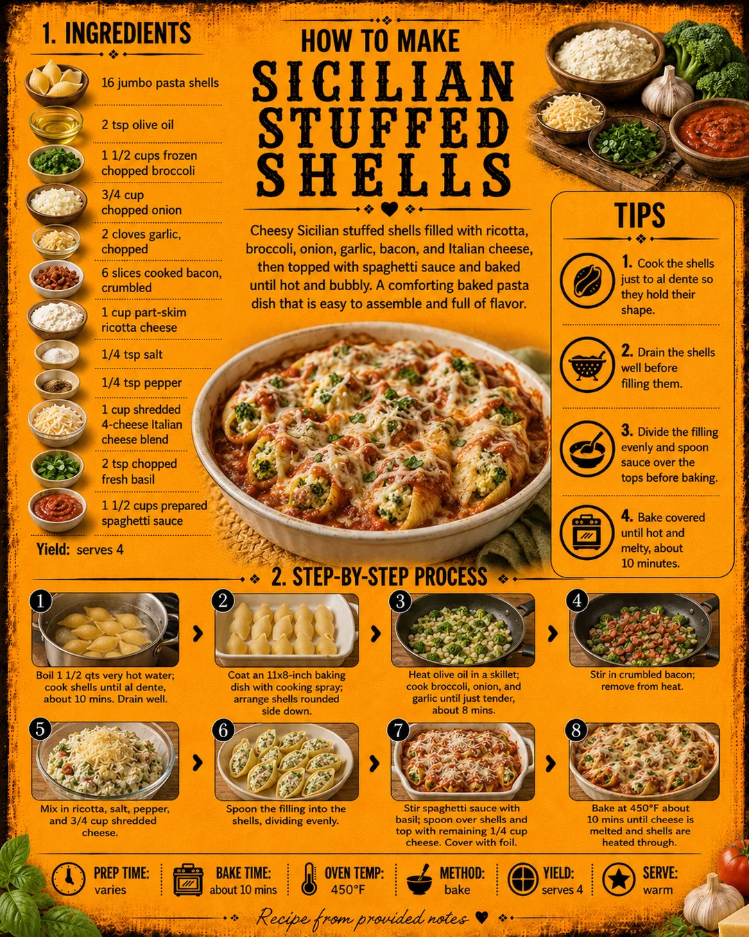 Official source card for Sicilian Stuffed Shells