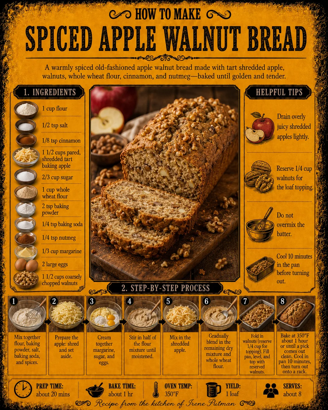Official source card for Spiced Apple Walnut Bread