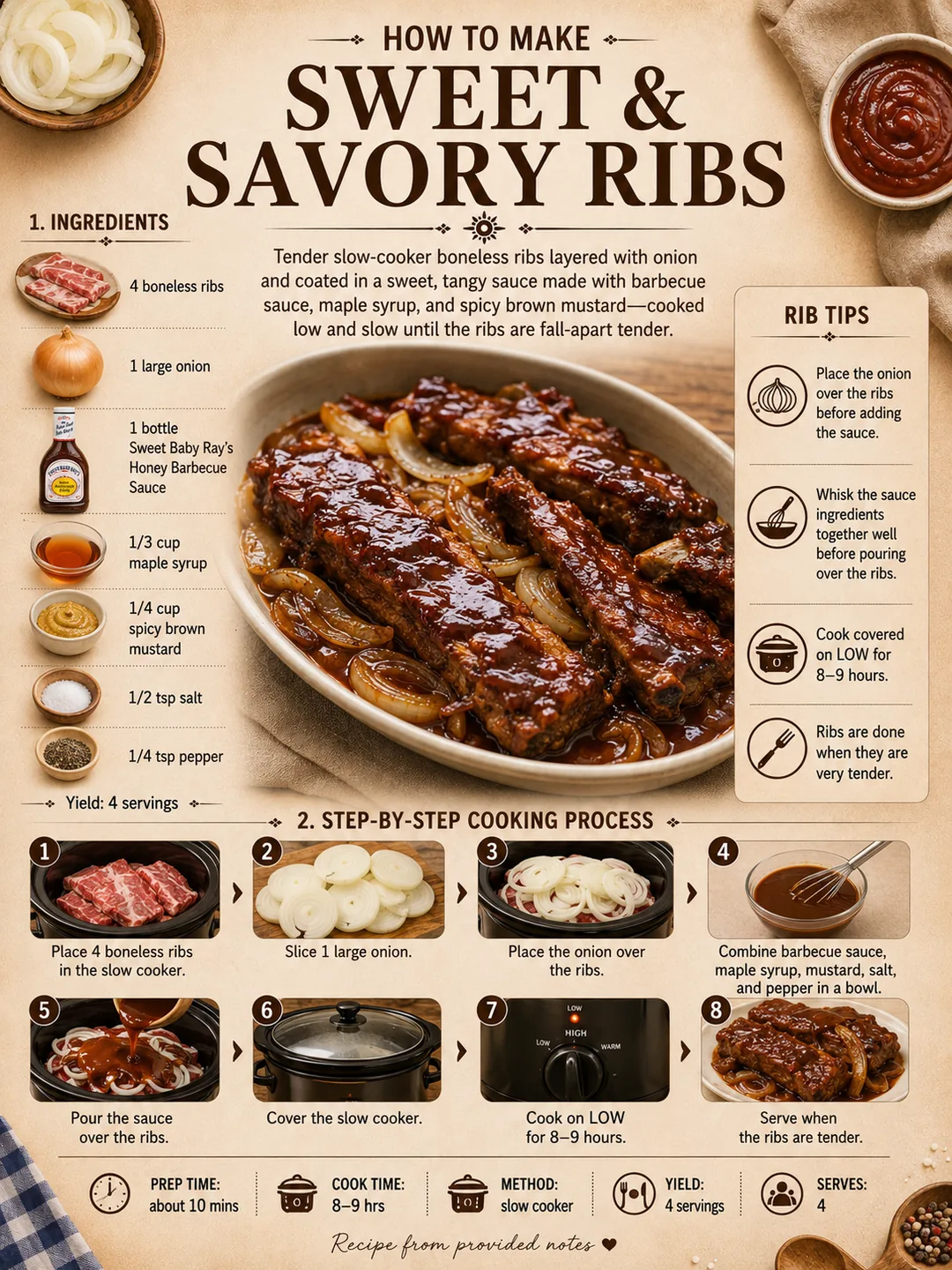 Official source card for Sweet & Savory Ribs
