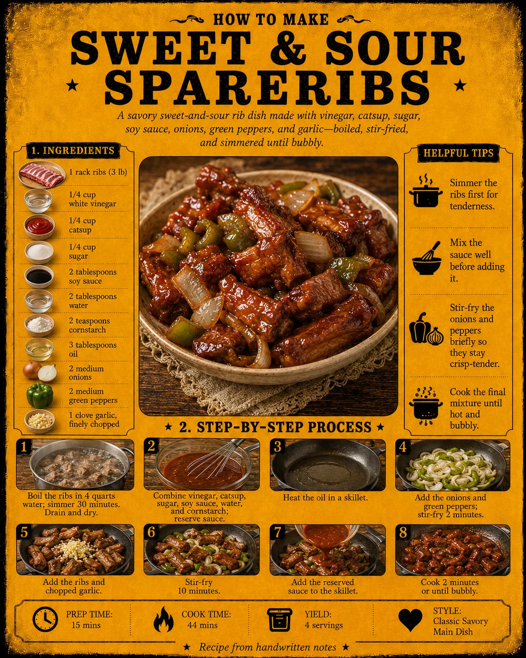 Official source card for Sweet & Sour Spareribs