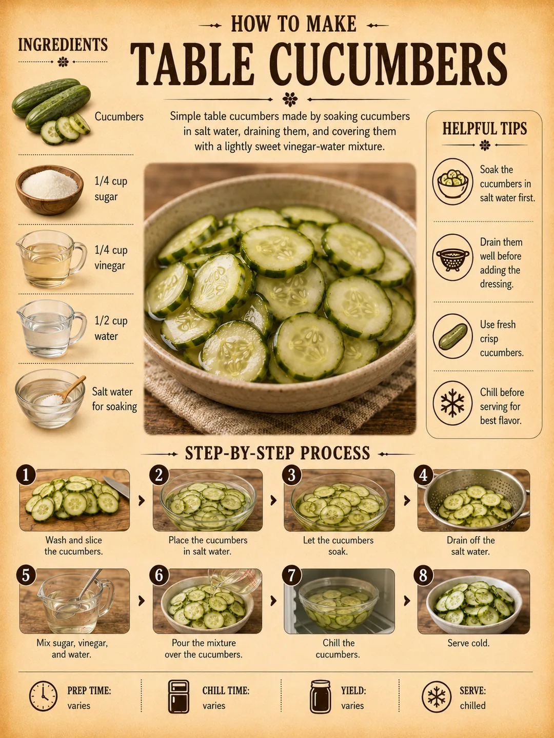 Official source card for Table Cucumbers
