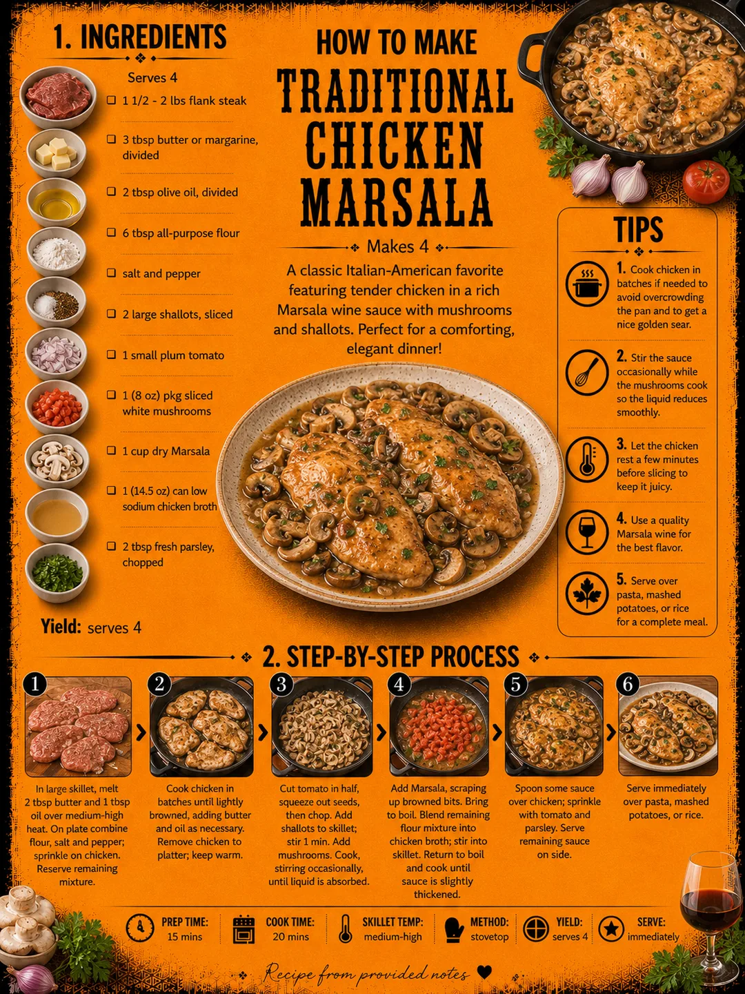 Official source card for Traditional Chicken Marsala