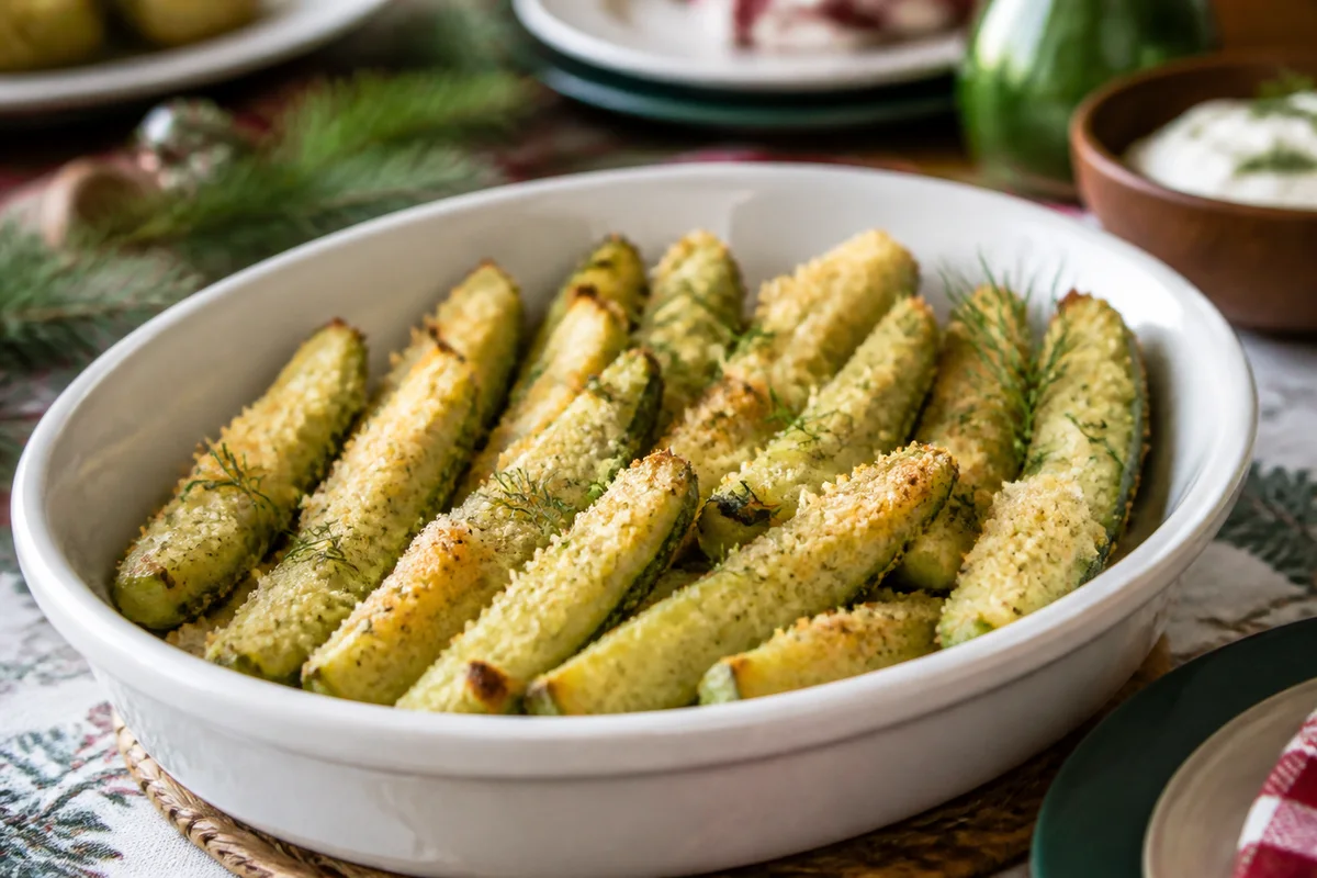 Baked Dill Pickles prepared dish