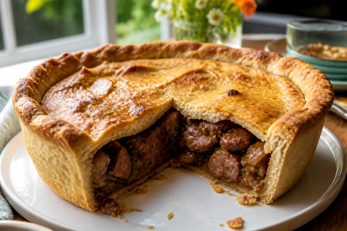 Beef & Onion Deep Dish Pie prepared dish