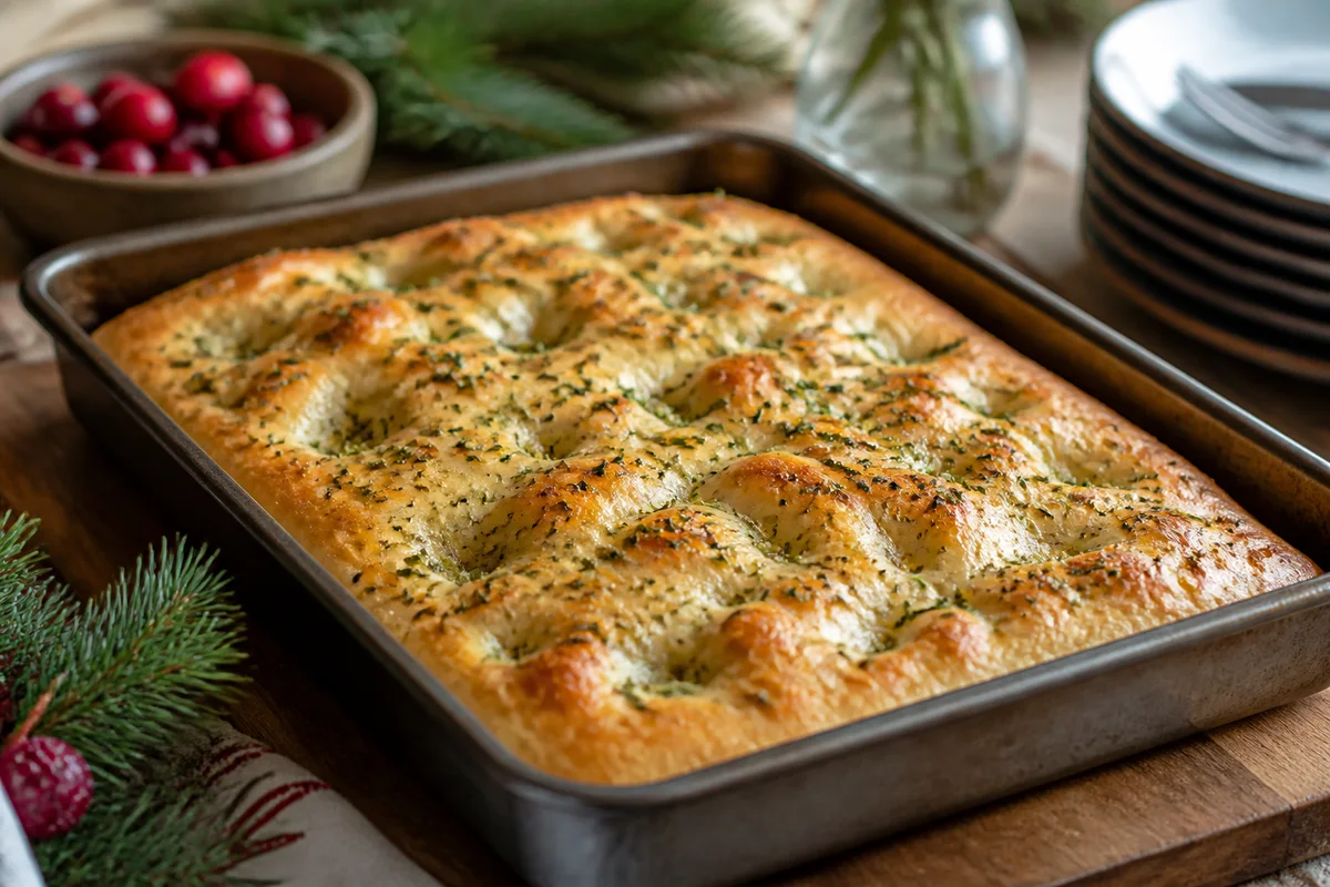 Butter Herb Sheet Bread prepared dish
