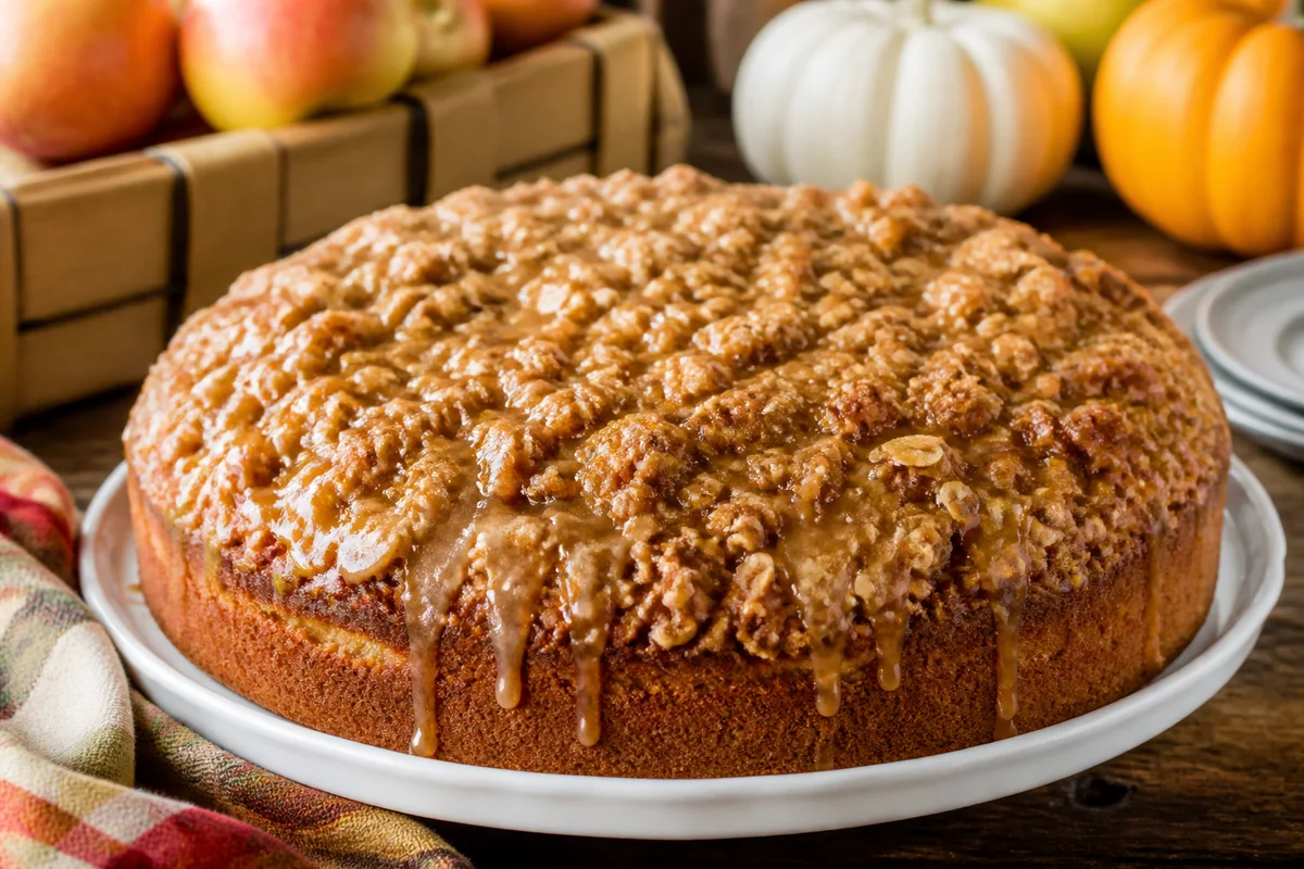 Butterscotch-Granola Coffee Cake prepared dish