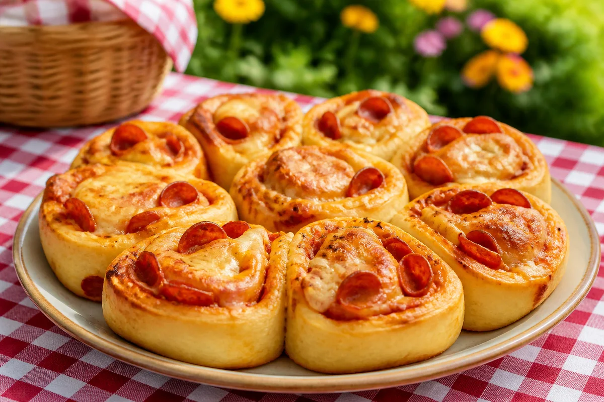 Cheesy Pepperoni Twist Rolls prepared dish