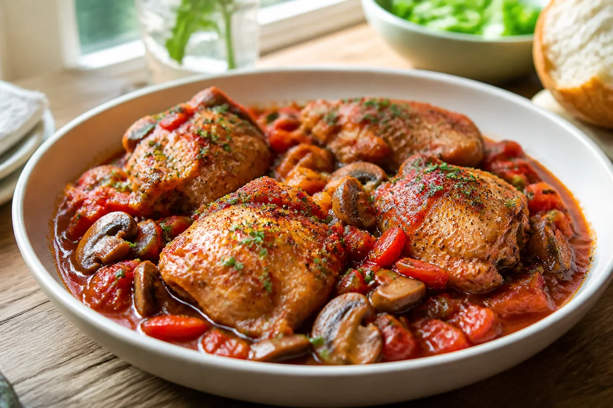 Chicken Cacciatore prepared dish