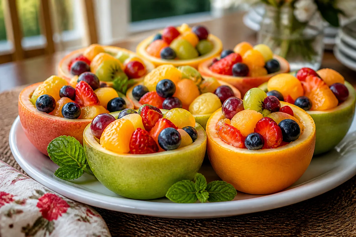 Colorful Fruit Cups prepared dish
