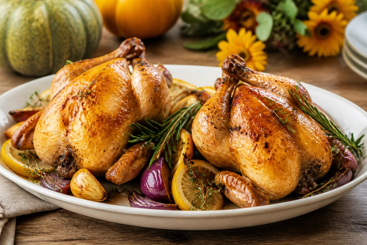 Cornish Hens prepared dish