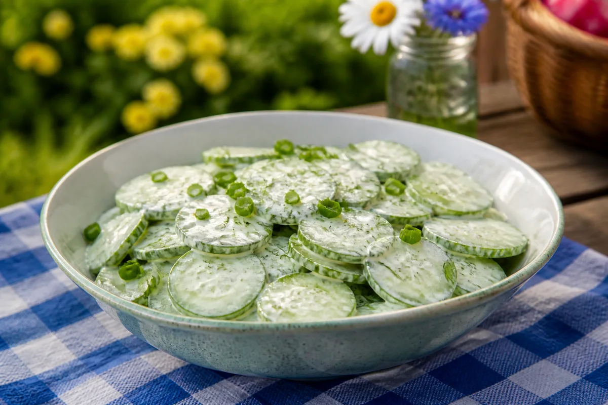 Creamy Cucumbers prepared dish