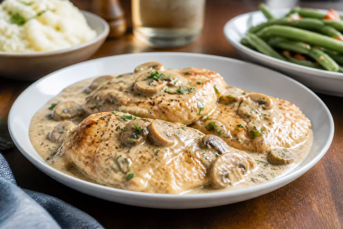 Creamy Turkey Cutlets prepared dish