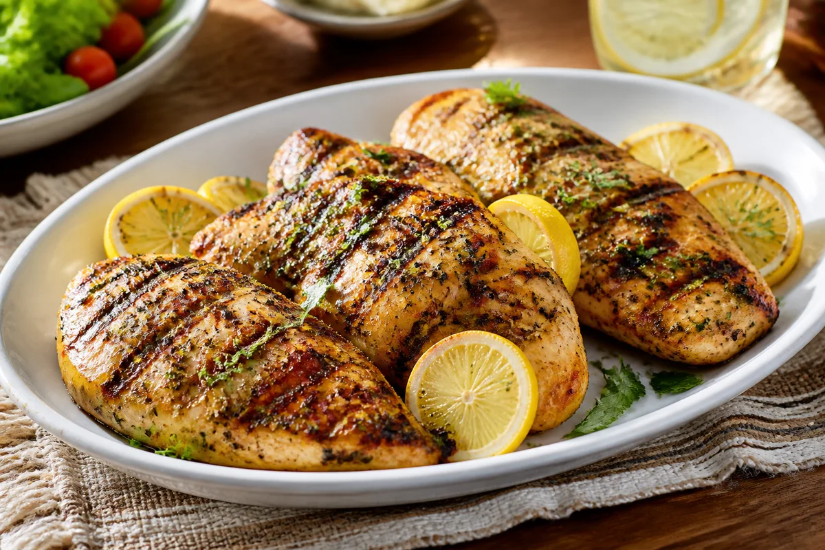 Dad's Lemony Grilled Chicken prepared dish