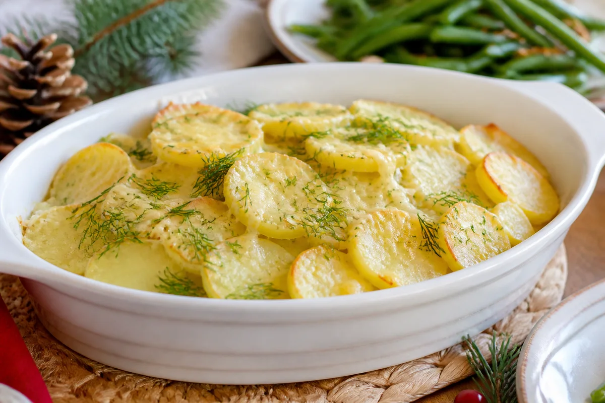 Dilled Swiss Potatoes prepared dish