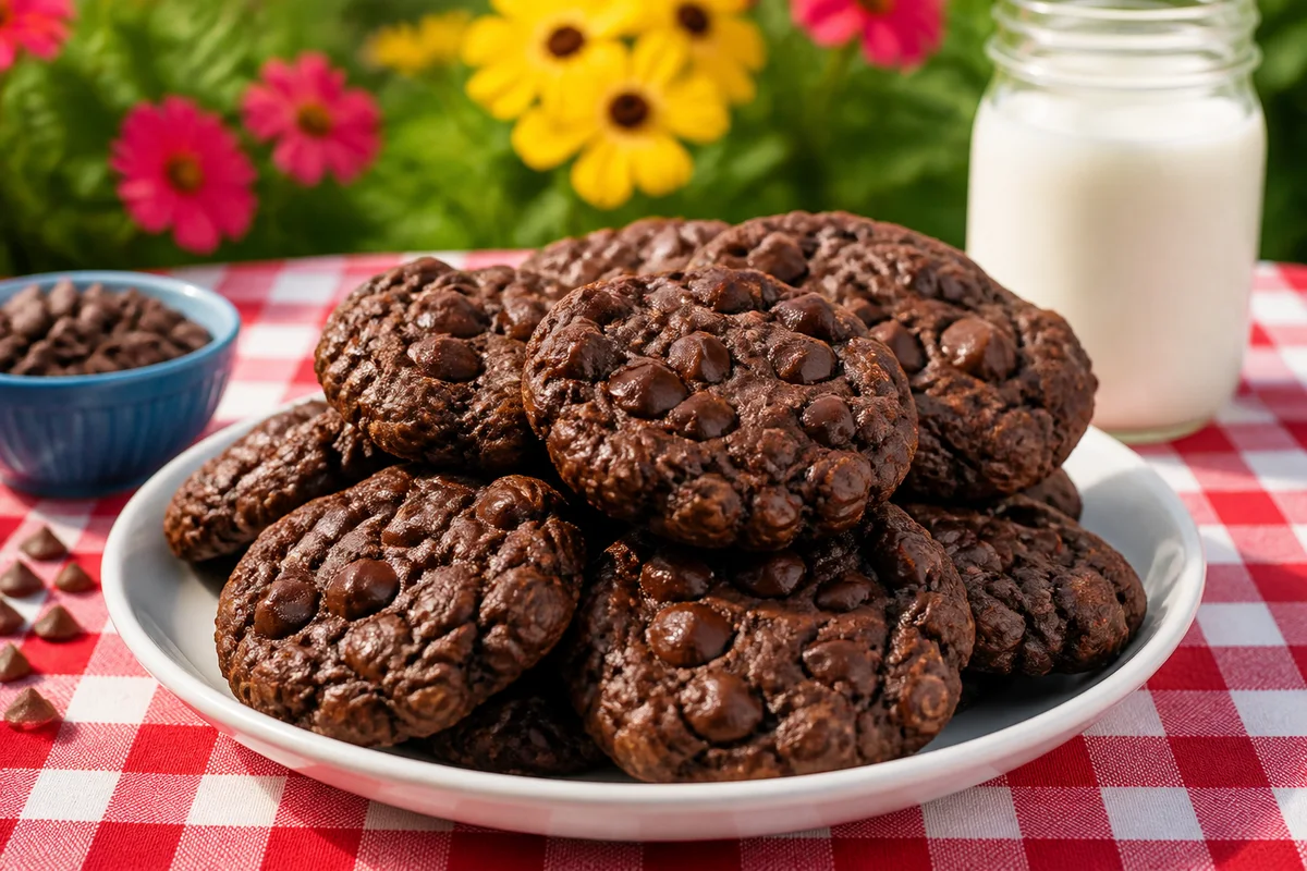 Double Choc Oatmeal Cookies prepared dish