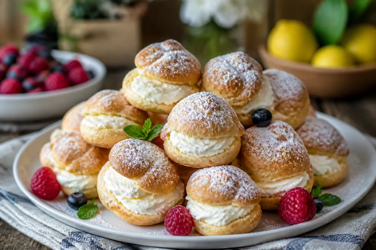 French Cream Puffs prepared dish